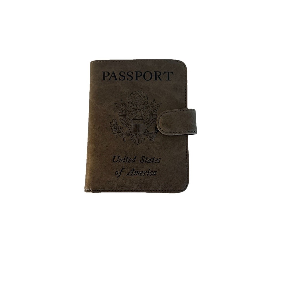 RFID Passport Holder Travel Wallet Card Organizer SIM Slots Brown New No Box